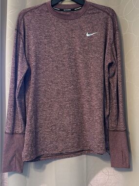 Nike Long Sleeve Dri-FIT Top - Maroon Heather